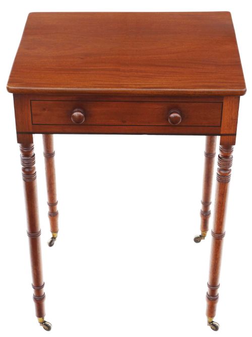 ANTIQUE VERY FINE QUALITY SMALL 19TH CENTURY MAHOGANY WRITING TABLE - ADDITIONAL PHOTO 5