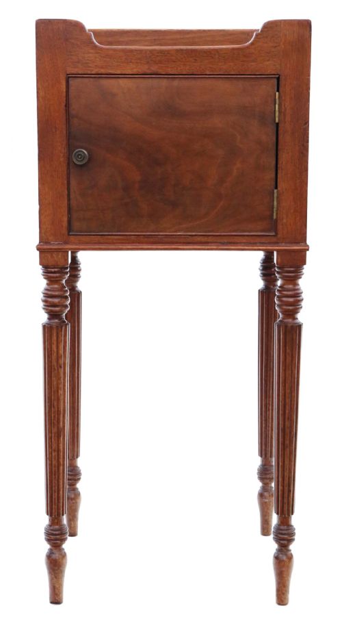 Antique Quality 19th Century Georgian Mahogany Tray Top Bedside Table