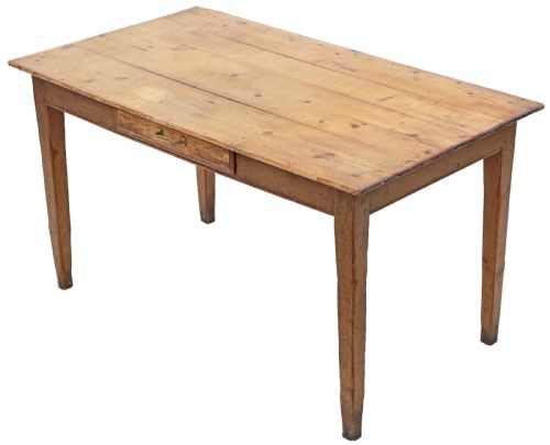 Antique Farmhouse Kitchen Dining Table with Drawer C1900