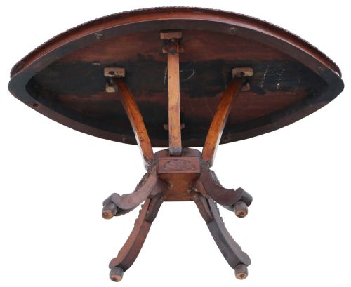ANTIQUE 19TH CENTURY ANGLO INDIAN SHIELD SHAPED OCCASIONAL COFFEE TABLE - ADDITIONAL PHOTO 4