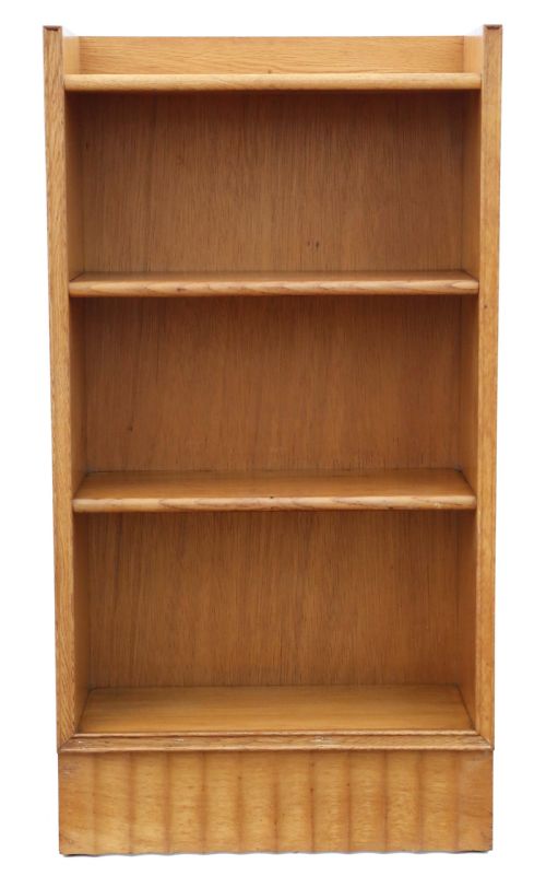 fig 2. Antique quality Art Deco C1920 blonde light oak bookcase.