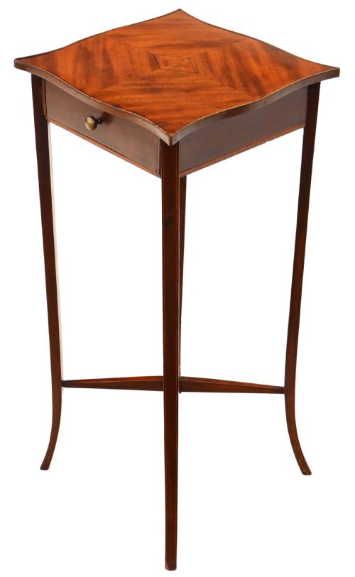 Antique Fine Quality Georgian Revival Serpentine Mahogany Bedside Table C1910