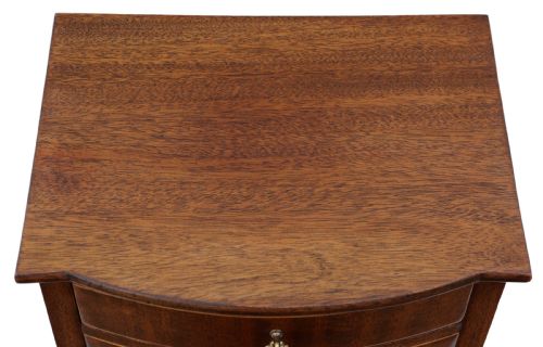 fig 1. Antique fine quality Georgian revival bowfront mahogany bedside table C1910