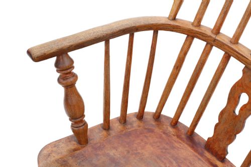 ANTIQUE QUALITY ASH AND ELM WINDSOR CHAIR 19TH CENTURY - ADDITIONAL PHOTO 3