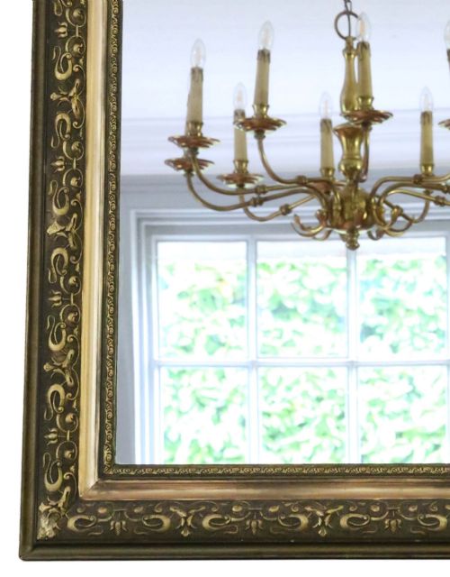 ANTIQUE 19TH CENTURY LARGE QUALITY GILT OVERMANTLE WALL MIRROR - ADDITIONAL PHOTO 4