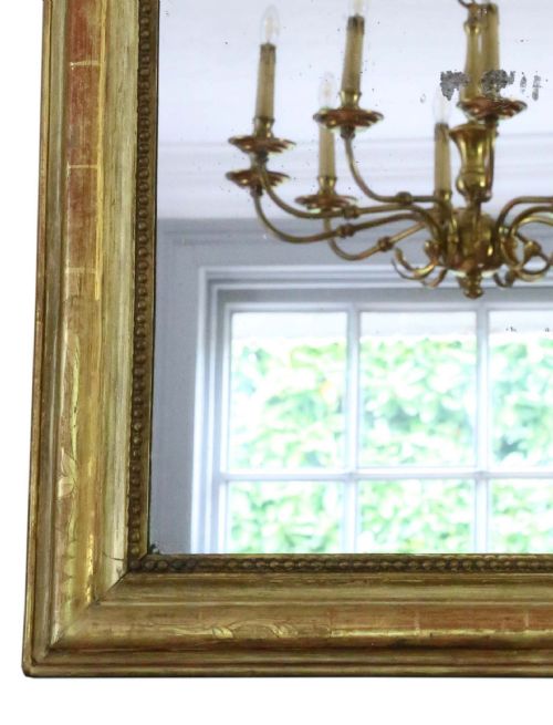 ANTIQUE LARGE 19TH CENTURY QUALITY GILT OVERMANTLE WALL MIRROR - ADDITIONAL PHOTO 1