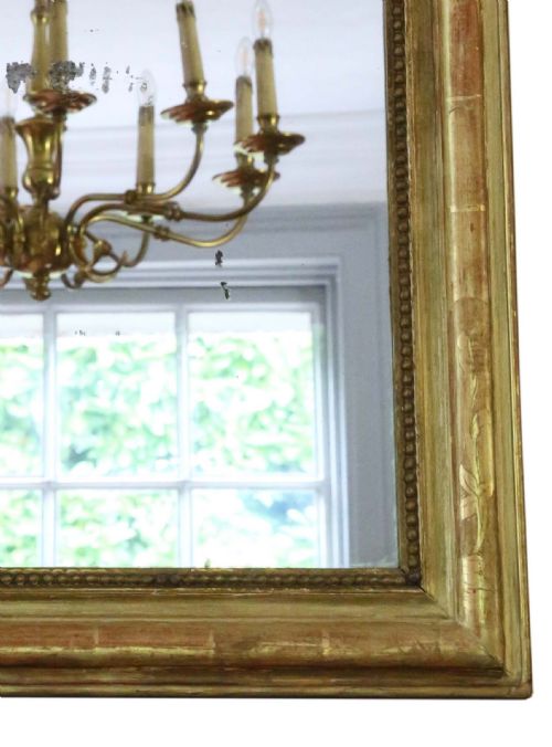 ANTIQUE LARGE 19TH CENTURY QUALITY GILT OVERMANTLE WALL MIRROR - ADDITIONAL PHOTO 2