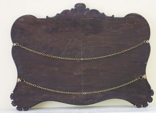 fig 1. 
Antique quality shaped C1920 large quality mahogany overmantle wall mirror