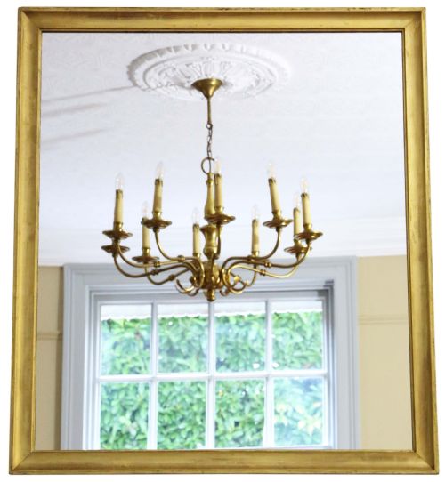 Antique Large Quality Gilt Overmantle Wall Mirror C1900