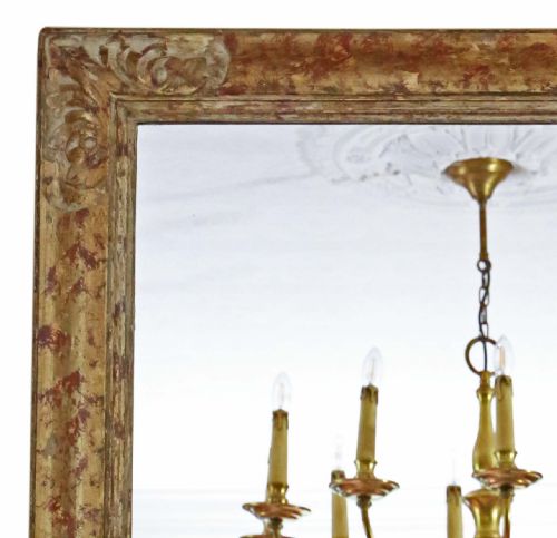 fig 1. Antique large C1920 quality gilt overmantle wall mirror