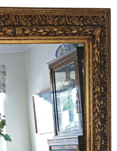 fig 1. Antique very large fine quality gilt overmantle wall mirror 19th Century