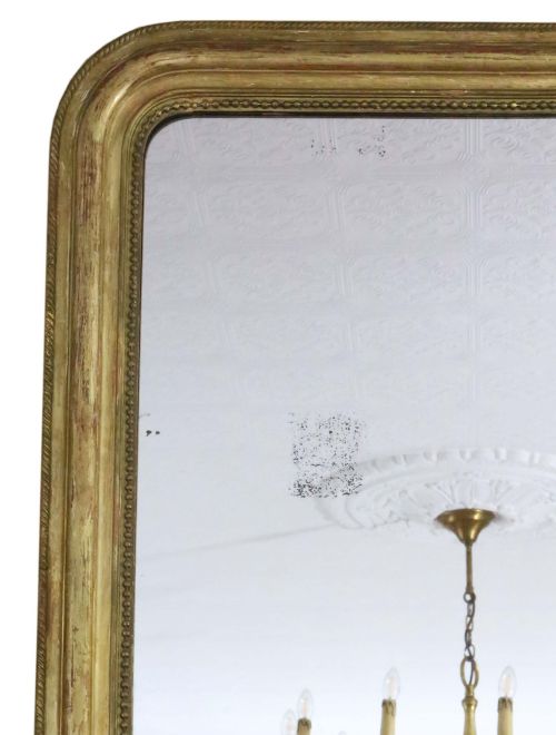fig 1. Antique large fine quality gilt overmantle wall mirror 19th Century Louis Philippe