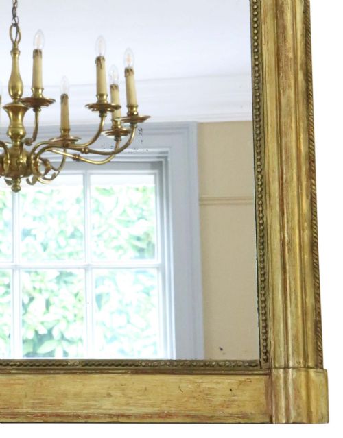 fig 2. Antique large fine quality gilt overmantle wall mirror 19th Century Louis Philippe