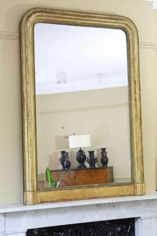 fig 3. Antique large fine quality gilt overmantle wall mirror 19th Century Louis Philippe