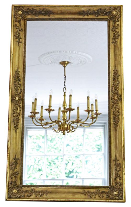 Antique Large Fine Quality Gilt Overmantle Wall Mirror 19th Century