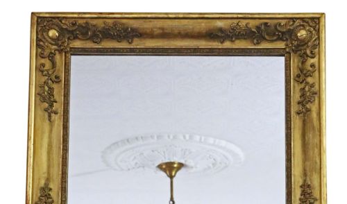 fig 1. Antique large fine quality gilt overmantle wall mirror 19th Century