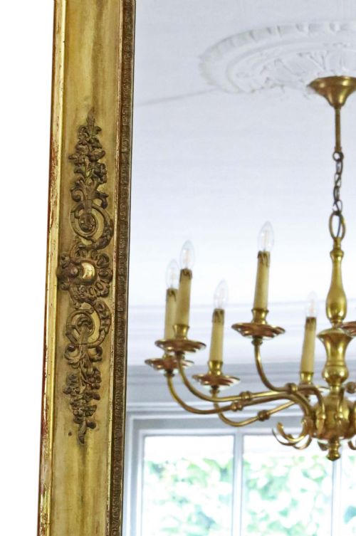 fig 2. Antique large fine quality gilt overmantle wall mirror 19th Century
