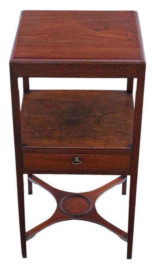 Antique Quality Georgian Mahogany Nightstand Bedside Table C1800