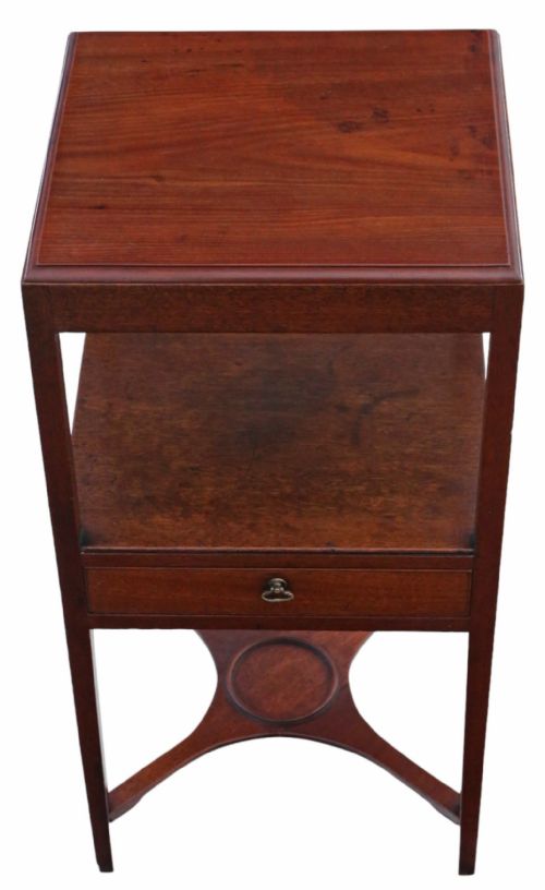 fig 1. Antique quality Georgian mahogany nightstand bedside table C1800