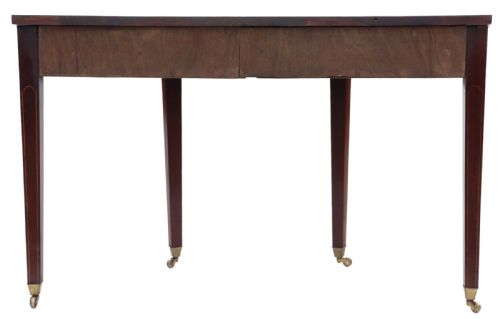 ANTIQUE EARLY 19TH CENTURY INLAID MAHOGANY DEMILUNE CONSOLE TABLE - ADDITIONAL PHOTO 7
