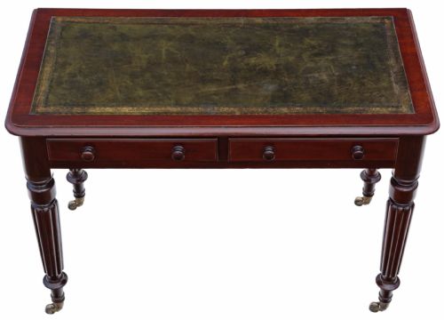 fig 1. Antique fine quality 19th Century Edwards and Roberts mahogany writing table