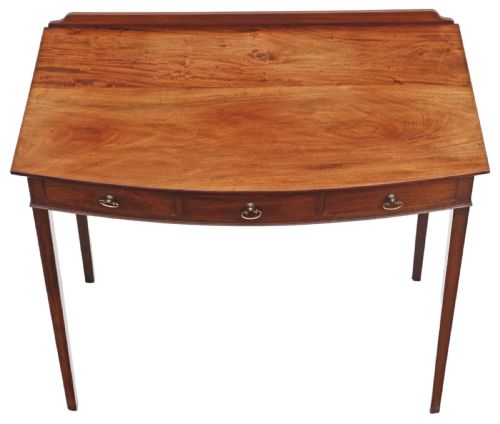 fig 1. Antique fine quality 19th Century bow front mahogany dressing and writing table