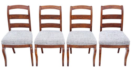 Antique Quality Set of Four 19th Century Fruitwood Dining Chairs