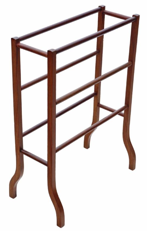 fig 1. Antique quality mahogany C1900 towel rail stand Art Nouveau