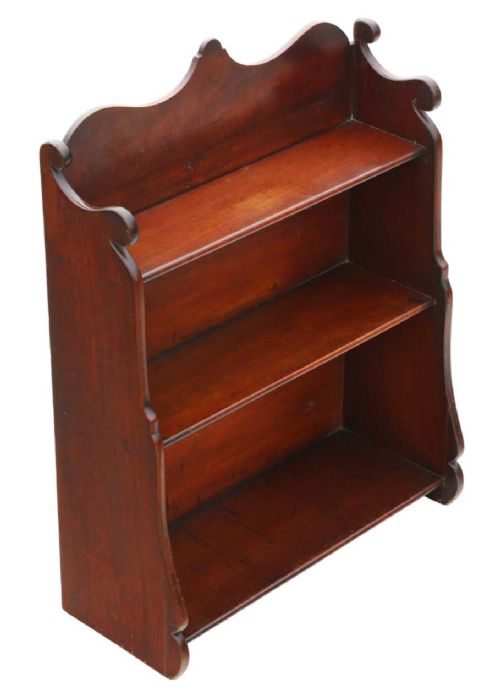 Antique quality 19th Century mahogany bookcase shelves floor or wall
