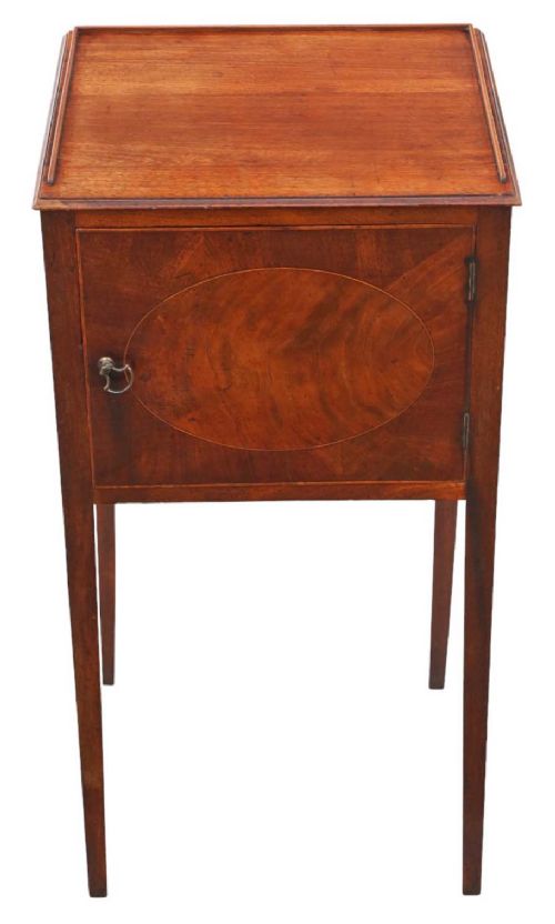 Antique quality 19th Century Georgian mahogany washstand bedside table nightstand