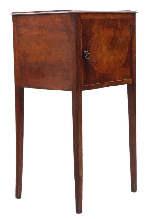 fig 1. Antique quality 19th Century Georgian mahogany washstand bedside table nightstand