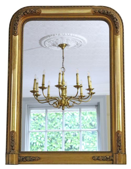 Antique Large Fine Quality Gilt Overmantle Wall Mirror C1900