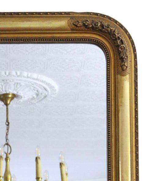 fig 2. Antique large fine quality gilt overmantle wall mirror C1900