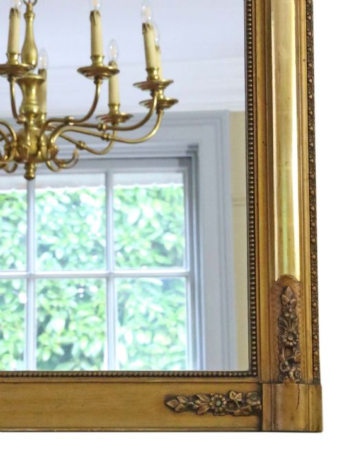 fig 3. Antique large fine quality gilt overmantle wall mirror C1900