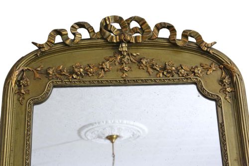 ANTIQUE LARGE GILT OVERMANTLE WALL MIRROR C1900 FINE QUALITY - ADDITIONAL PHOTO 4