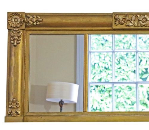 fig 1. Antique large gilt overmantle wall mirror 19th Century fine quality