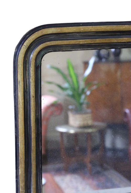 fig 2. Antique small 19th Century quality gilt and ebonised overmantle wall mirror