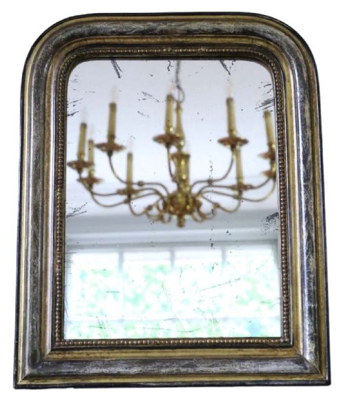 Antique Small 19th Century Quality Gilt Overmantle Wall Mirror