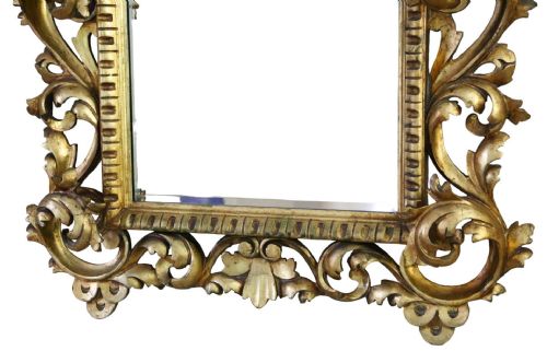 ANTIQUE LARGE GILT OVERMANTLE WALL MIRROR 19TH CENTURY FINE QUALITY FLORENTINE STYLE - ADDITIONAL PHOTO 2