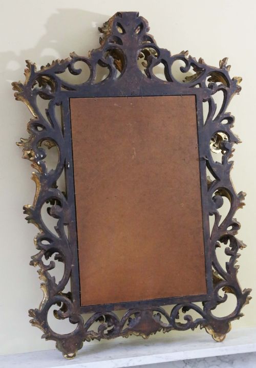 ANTIQUE LARGE GILT OVERMANTLE WALL MIRROR 19TH CENTURY FINE QUALITY FLORENTINE STYLE - ADDITIONAL PHOTO 5
