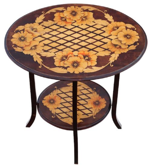 fig 1. Antique C1900 Decorated Beech - Quality Occasional Centre table