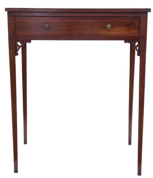 ANTIQUE FINE QUALITY C1900 INLAID MAHOGANY LADIES WRITING TABLE - ADDITIONAL PHOTO 1