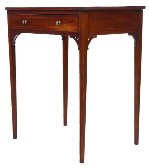 ANTIQUE FINE QUALITY C1900 INLAID MAHOGANY LADIES WRITING TABLE - ADDITIONAL PHOTO 3