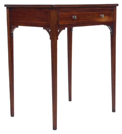 ANTIQUE FINE QUALITY C1900 INLAID MAHOGANY LADIES WRITING TABLE - ADDITIONAL PHOTO 5