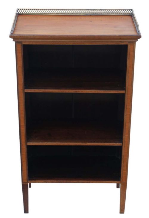fig 1. Antique C1900 Inlaid Mahogany Adjustable Bookcase - Fine Quality Piece