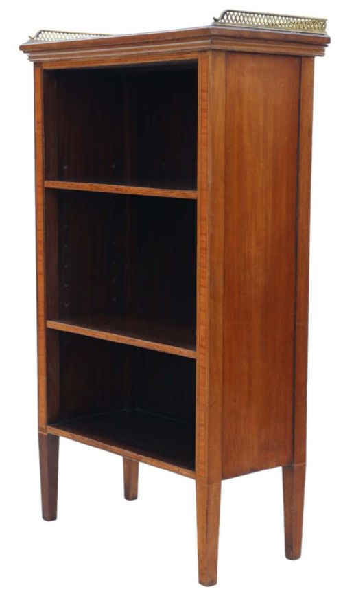 fig 2. Antique C1900 Inlaid Mahogany Adjustable Bookcase - Fine Quality Piece
