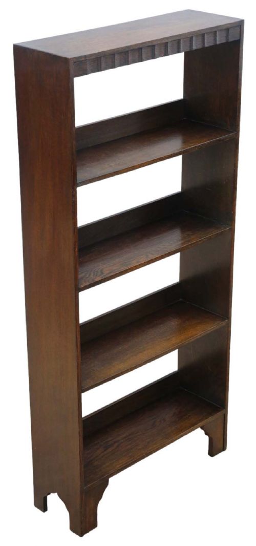fig 1. Art Deco Antique Oak Bookcase - Quality C1920 Piece