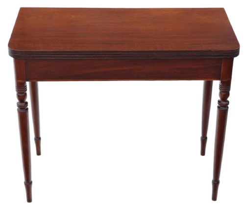 ANTIQUE FINE QUALITY C1800 INLAID MAHOGANY FOLDING CARD AND TEA TABLE - ADDITIONAL PHOTO 1