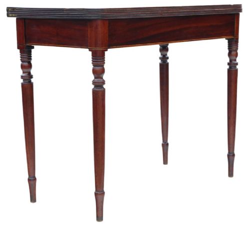 ANTIQUE FINE QUALITY C1800 INLAID MAHOGANY FOLDING CARD AND TEA TABLE - ADDITIONAL PHOTO 2