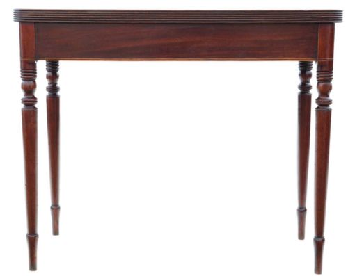 ANTIQUE FINE QUALITY C1800 INLAID MAHOGANY FOLDING CARD AND TEA TABLE - ADDITIONAL PHOTO 4